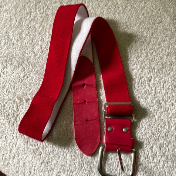 Red adjustable baseball belt. Fits 32” waist and smaller. - Picture 1 of 1